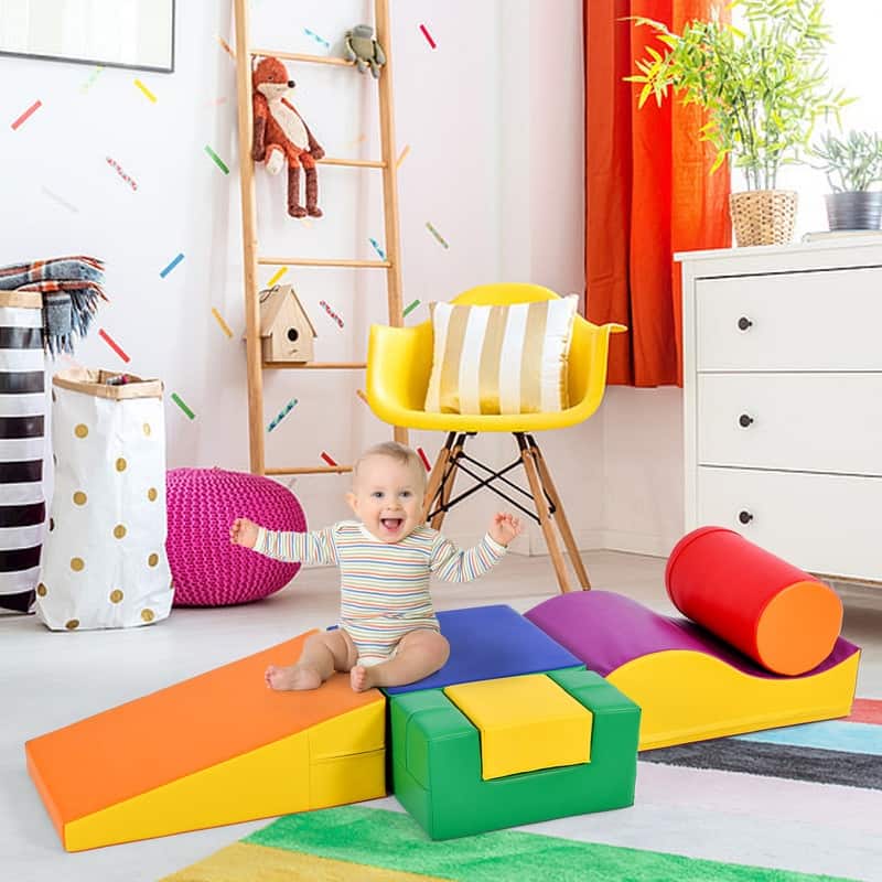 6 in 1 Soft Climb and Crawl Foam Playset , Soft Play Equipment Climb and Crawl Playground