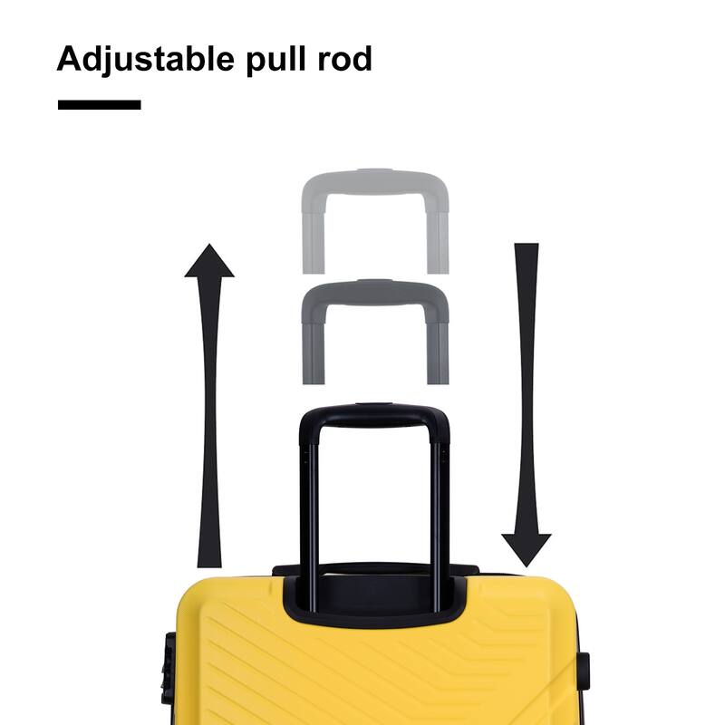 3 Piece Luggage Sets ABS Lightweight Suitcase with Two Hooks, Spinner