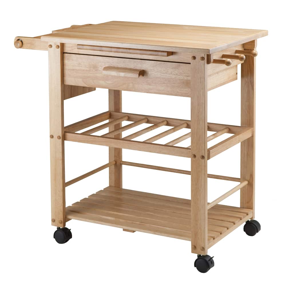 Finland Utility Kitchen Cart, Natural - 34.29 x 20.47 x 31.57 inches