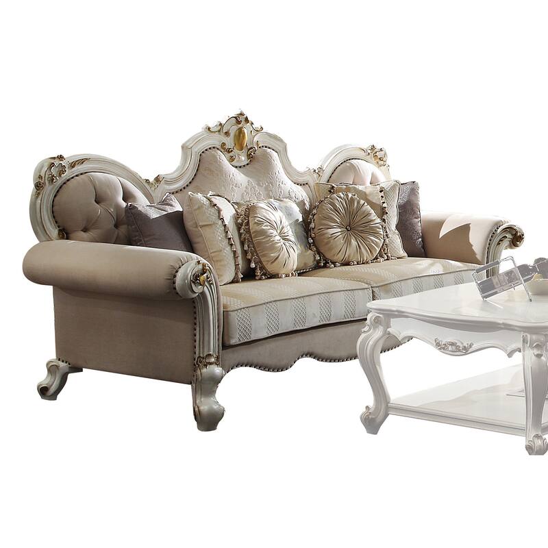 Deveraux Antique Pearl Sofa with 7 Pillows