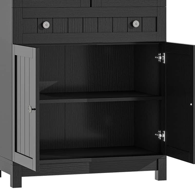 Moasis 71" Tall Farmhouse Arched Kitchen Pantry with Large Drawers And Adjustable Shelves