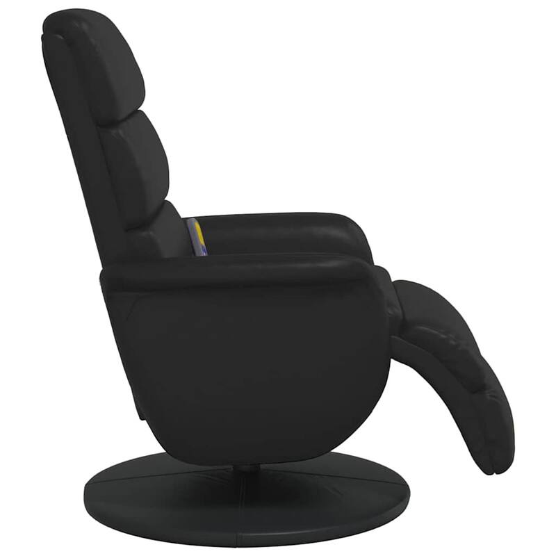 vidaXL Massage Recliner Chair Black Faux Leather, Metal, Plywood Medium