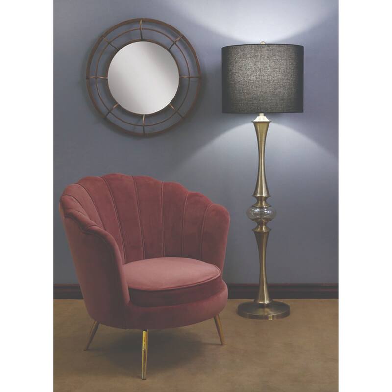 Framed Glass Round Wall Mirror - 28" - Gold