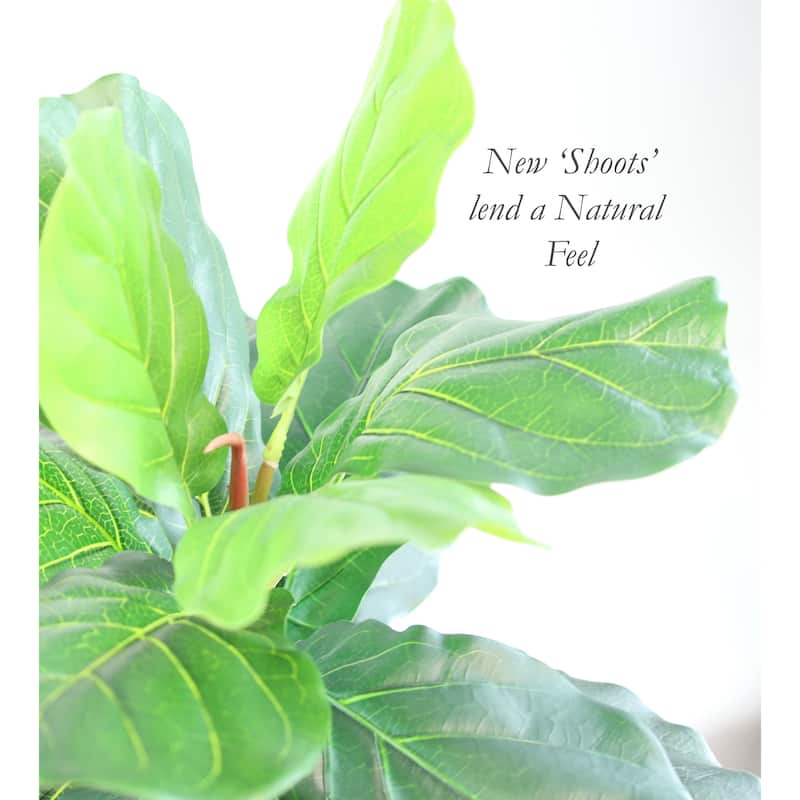 The Mod Greenhouse Faux Green Fiddle Leaf Tree in a Black Matte Planter Pot