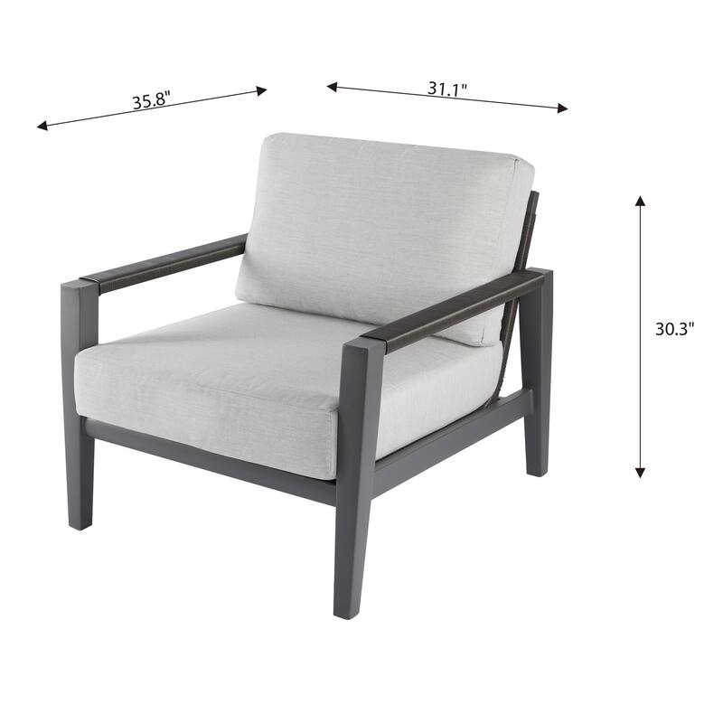 Laguna Outdoor Aluminum Lounge Chair with Sunbrella® Cushions