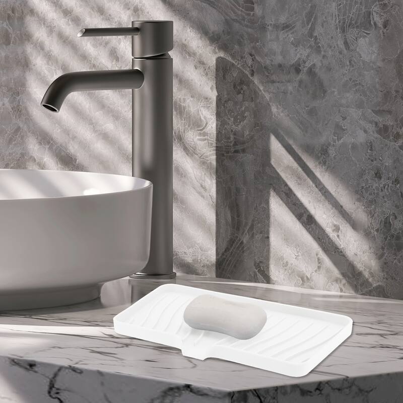 Waterproof Soap Holder with Draining for Bathroom 1 Pc - White - 10.04"x5.51"x0.79"