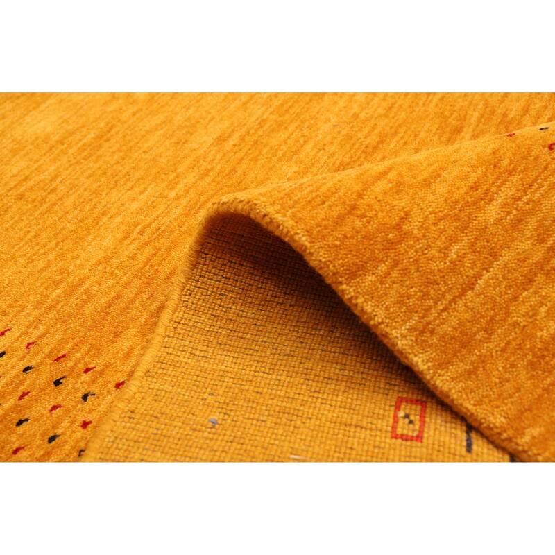 ECARPETGALLERY Hand Loomed Kashkuli Gabbeh Light Orange Wool Rug - 4'9 x 8'0