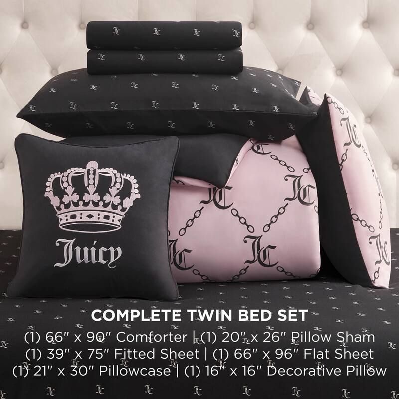 Juicy Couture Link Printed Bed-in-a-Bag Comforter Set