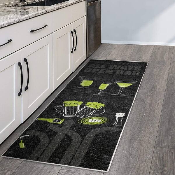 Sussexhome Beer Wine Decor Thin Non Skid Washable Cotton Runner Rug 20 X 59 Overstock 32433189