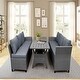 preview thumbnail 11 of 12, Patio Outdoor Furniture PE Rattan Wicker Conversation Set All-Weather Sectional Sofa Set with Table & Soft Cushions
