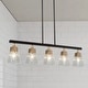 preview thumbnail 3 of 10, Luray Mid-century Modern Farmhouse 5-Light Linear Chandelier Coastal Island Lights for Dining Room - L34.2"*W3.54"*H8.7"