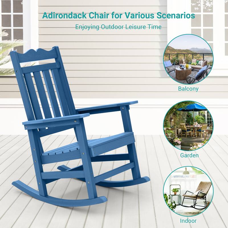 BONOSUKI Outdoor Adirondack Rocking Chair,Fire Pit Chair-Set of 2