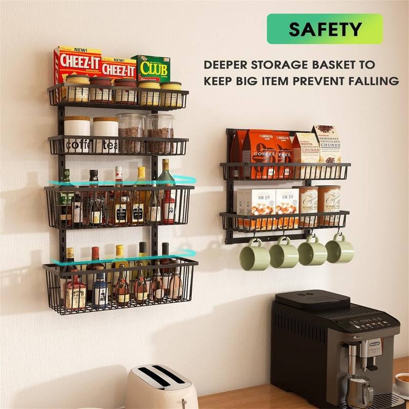 Over The Door Pantry Organizer Wall Mount White - 6.3"D x 16.53"W x 74.8"H