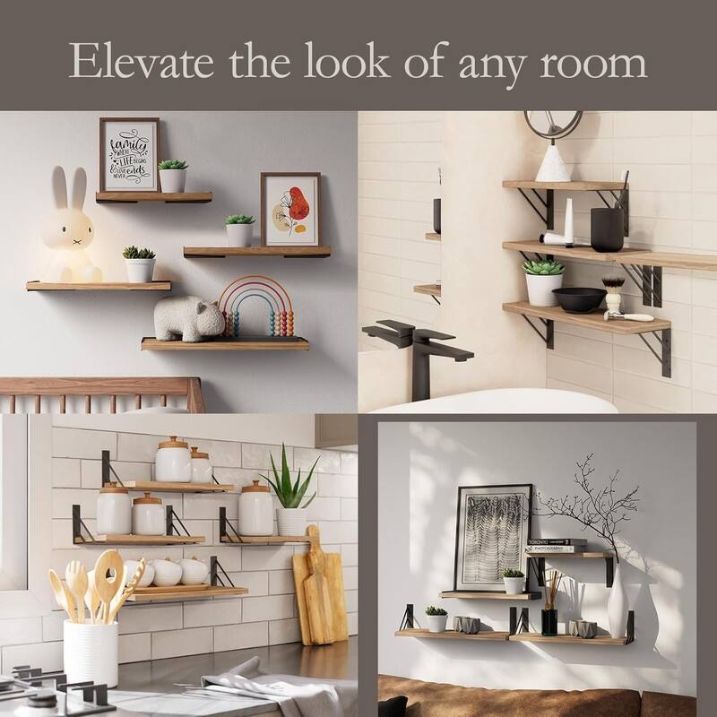 Wall Shelves for Bedroom Decor, Floating Shelves - 5.5"D x 16.5"W x 2.4"H