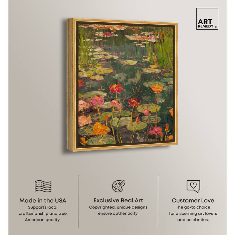 Art Remedy Afternoon Visit Framed Impressionism 1 Piece Canvas Wall Art /Monet And Van Gogh Inspired Art