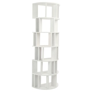 Autumn 83-inch Tall Curved Mindi Wood Bookcase in White - Bed Bath ...