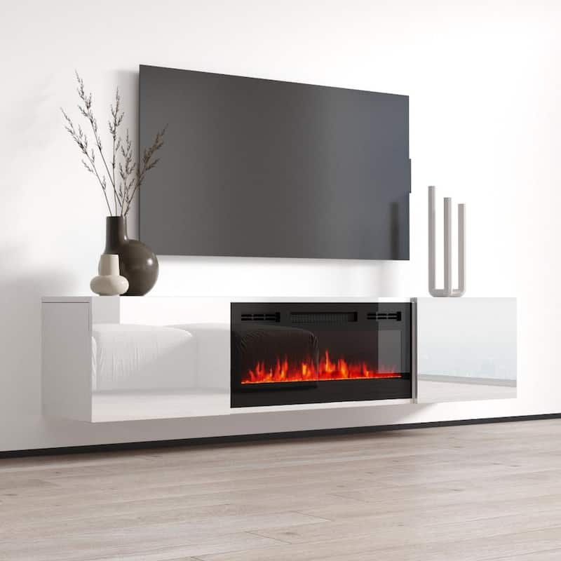 Cali EF Wall Mounted Electric Fireplace Modern 72" TV Stand