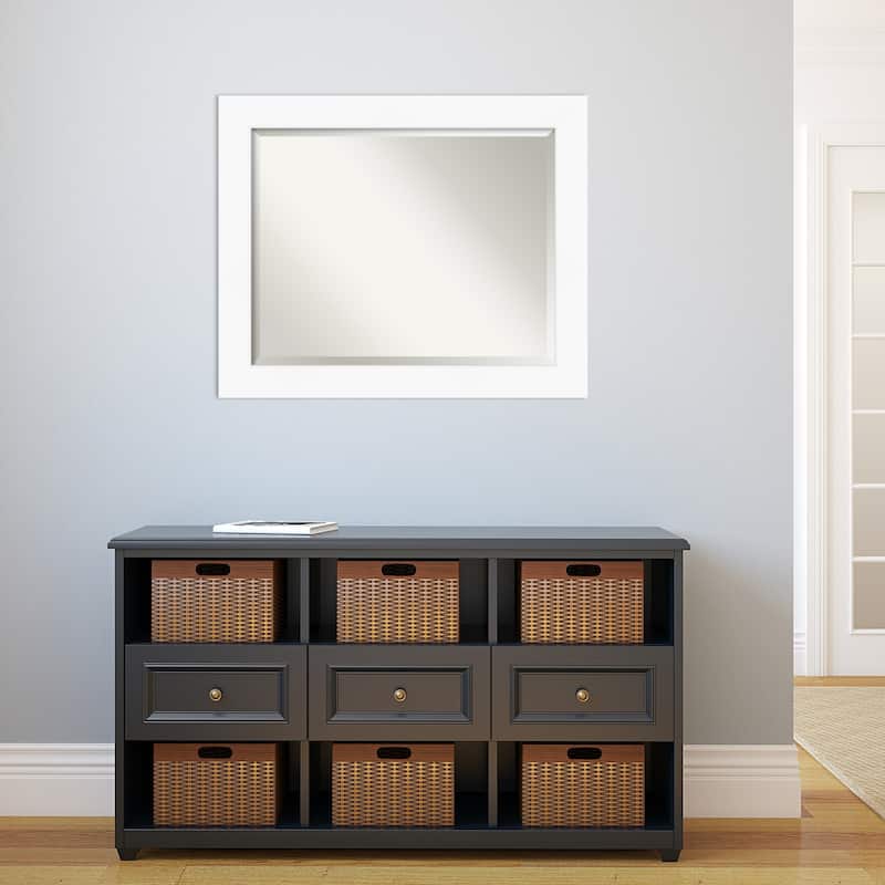 Beveled Wall Mirror - Cabinet White Frame - Cabinet White