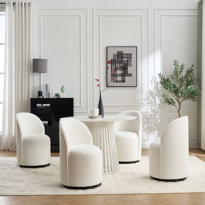 Upholstered Swivel Barrel Chair Dining Chair Side Chair