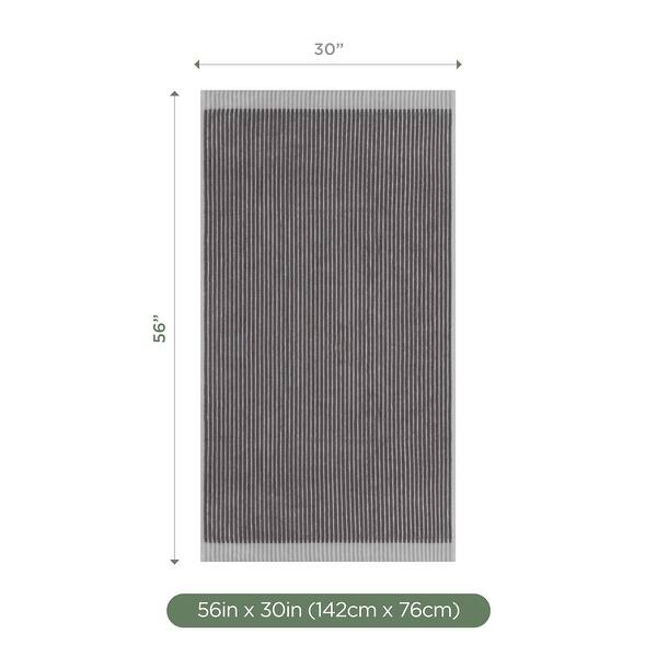 dimension image slide 2 of 3, Martex Restore Sculpted Stripe Bath Towel Soft Absorbent Quick Dry