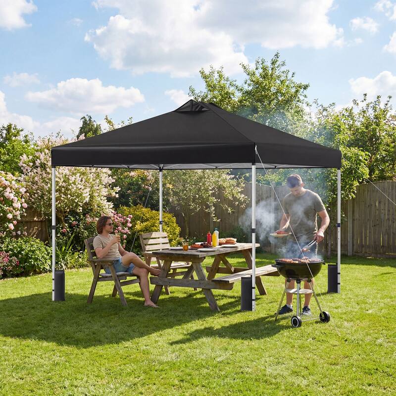 Gymax 10x10 FT Pop Up Canopy Tent 1-Person 1-Button Push Instant Setup