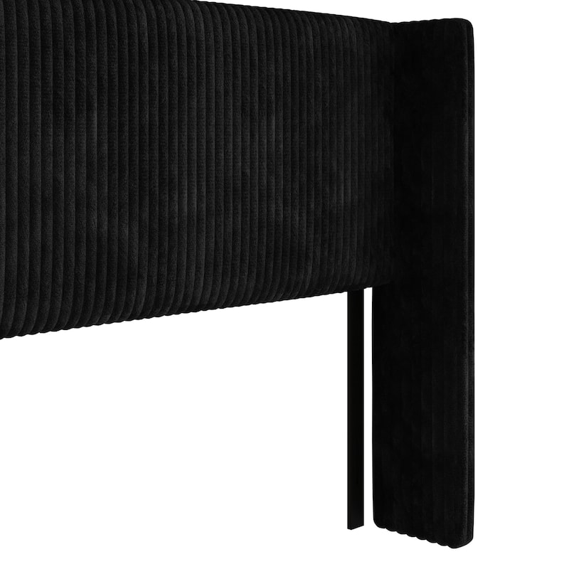 Clayfell Lenox Upholstered Wingback Headboard, Soft Corduroy, Easy to Assemble