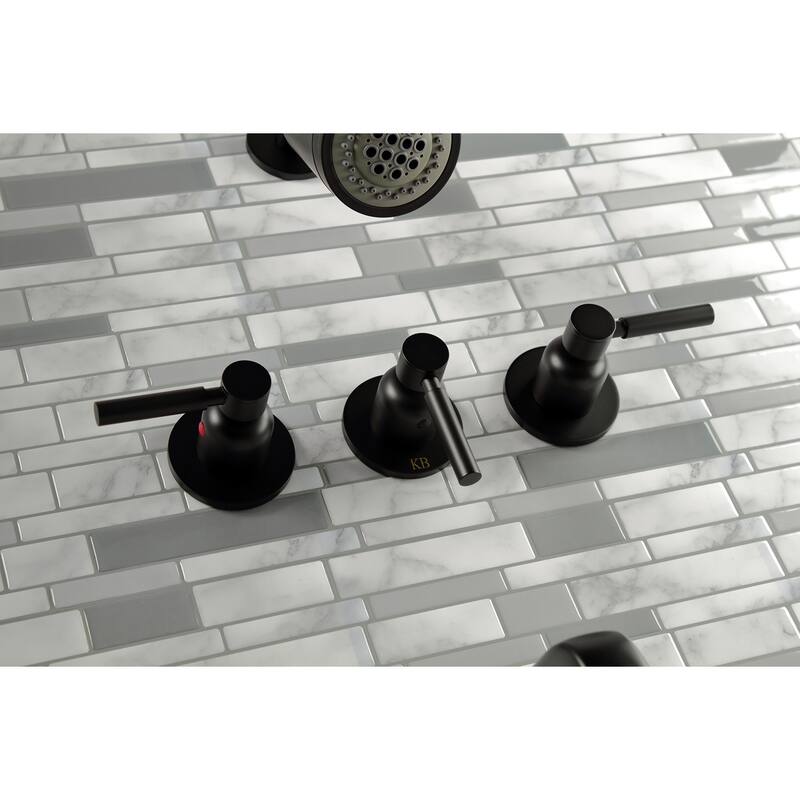 Kingston Brass Concord Three-Handle Tub and Shower Faucet