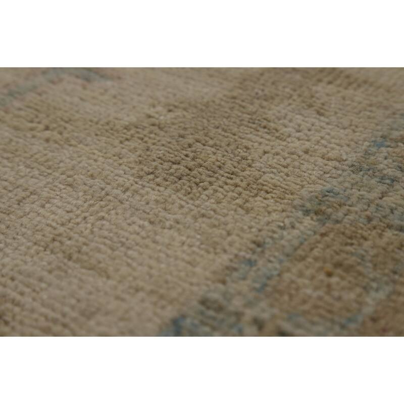 Vegetable Dye Oushak Turkish Area Rug Handmade Wool Carpet - 7'11" x 9'10"