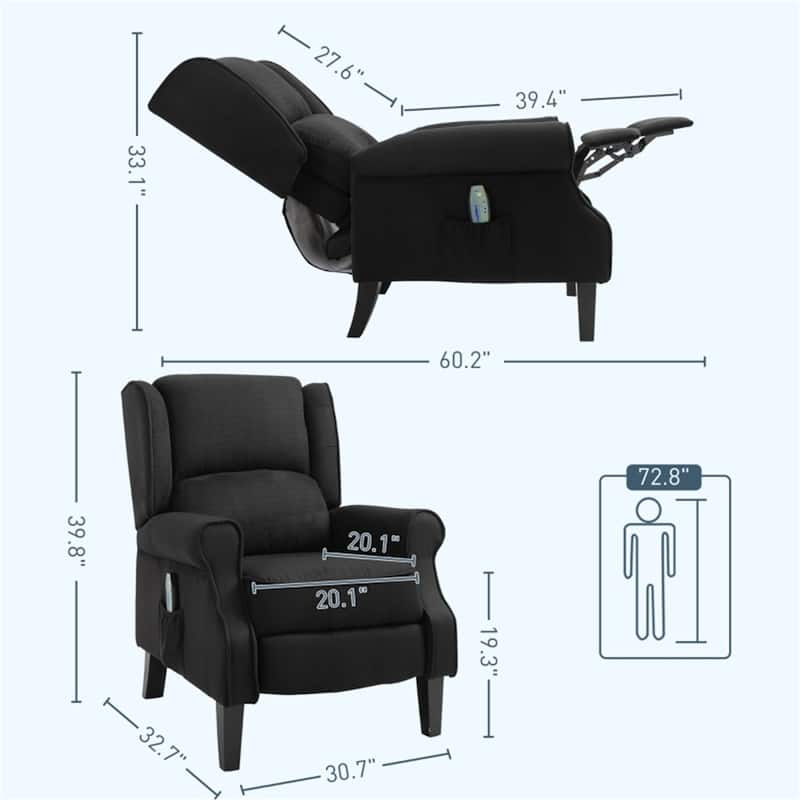 Electric Massage Recliner Chair with Lumbar Heat, Vibrating Back & Footrest