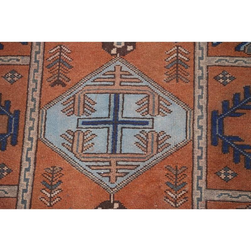 Orange Joshaghan Foyer Rug Handmade Wool Carpet - 3'7" x 5'0"
