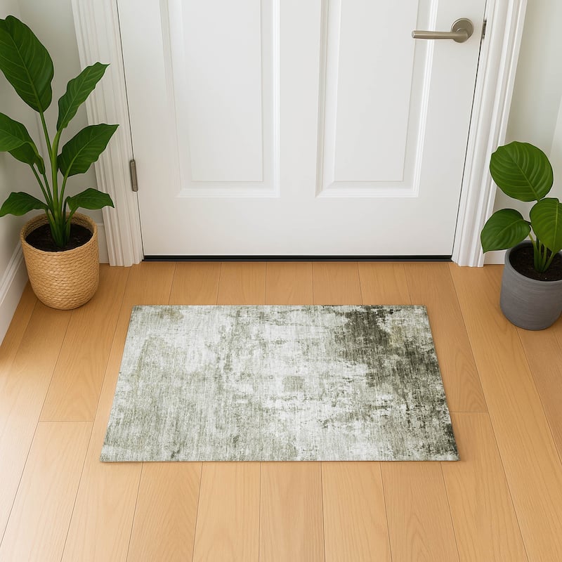 Premium Washable Super Soft Abstract Glam Mayfield Rug - Taupe - 1'8" x 2'6"