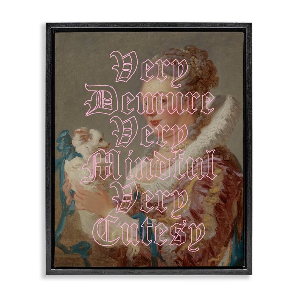 Stupell Trendy Demure & Mindful Classic Framed Floater Canvas Wall Art Design By Lil' Rue