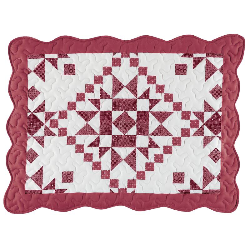 Classic Star Design Patchwork Scalloped Edge Pillow Sham Set