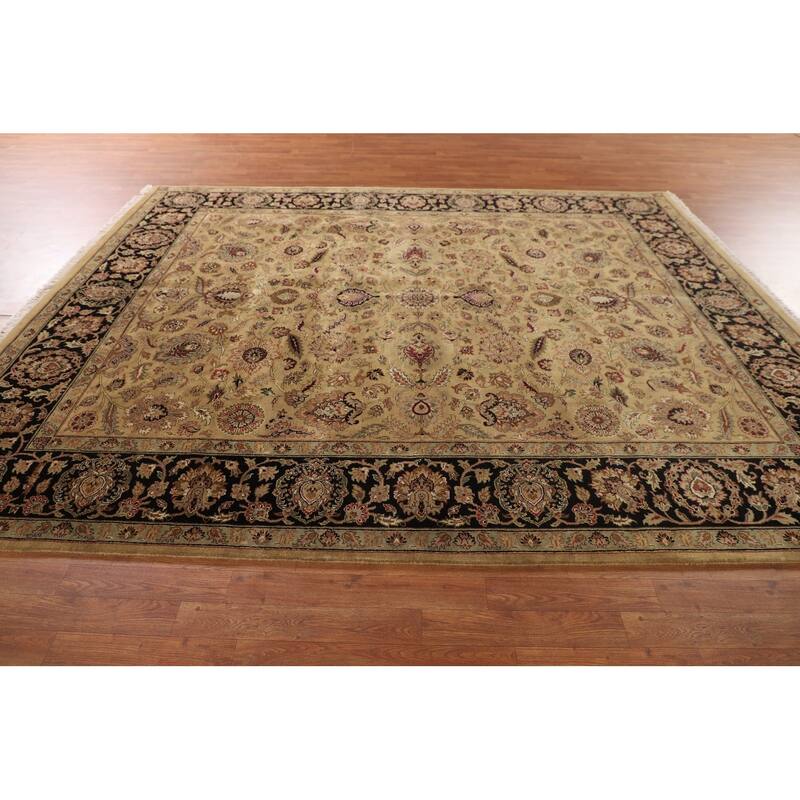 All-Over Floral Agra Oriental Area Rug Hand-Knotted Wool Carpet - 8'2"x 10'1"