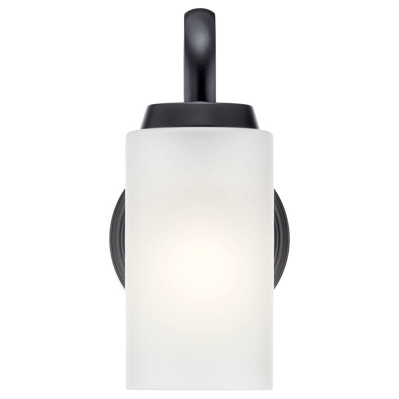 Kichler Lighting Kennewick 1-Light Wall Sconce Black with Etched Glass