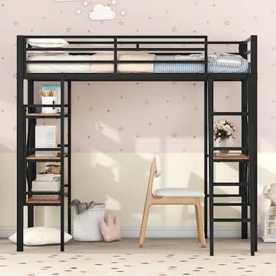 Twin Size Metal Loft Bed