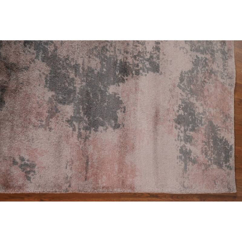 All-Over Abstract Indian Modern Rug Hand-Knotted Wool Carpet - 4'10"x 6'11"