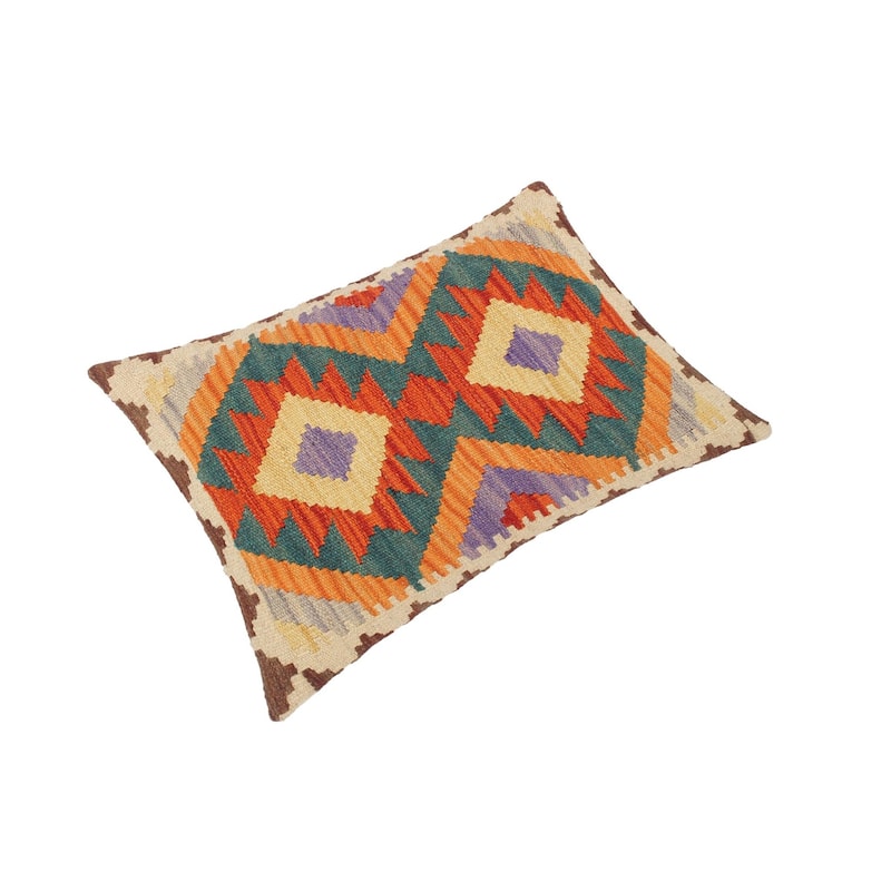 Bohemian Sandi Hand Woven Kilim Throw Pillow 20 in x 15 in
