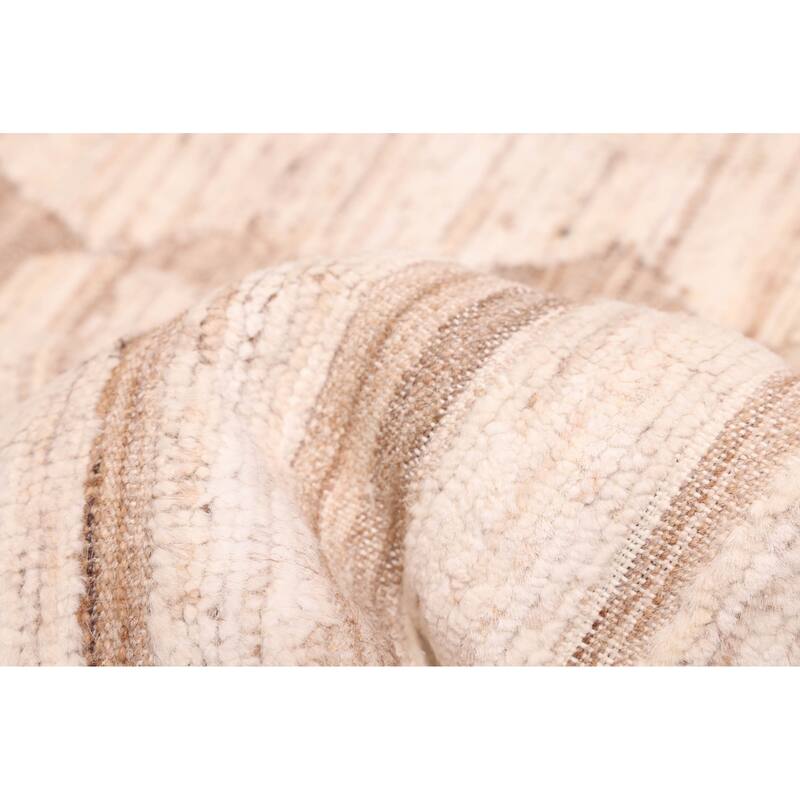 ECARPETGALLERY Hand-knotted Pak Finest Marrakesh Brown, Ivory Wool Rug - 9'1 x 12'11