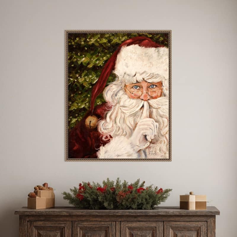 Secret Santa by Patricia Pinto Framed Canvas Wall Art Print