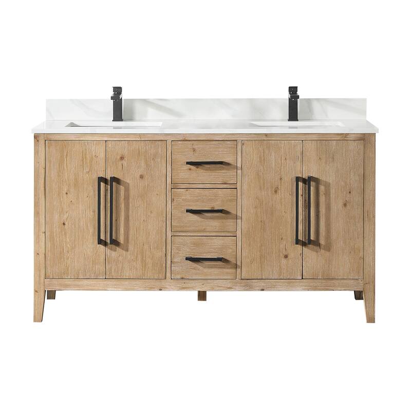 Altair Laurel Bath Vanity with Calacatta White Quartz Stone Countertop without Mirror