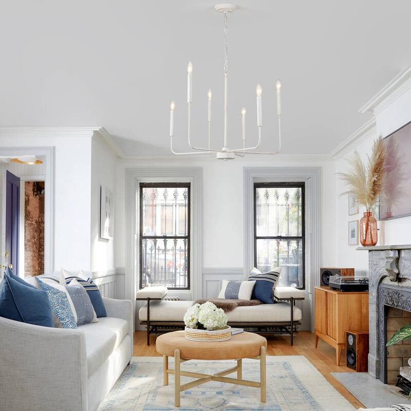 6-Light Candlestick Hanging Linear Chandelier Lighting Ceiling Light for Kitchen Island