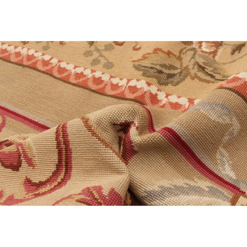 ECARPETGALLERY Flat-Weave Dynasty Beige Cotton Tapestry Kilim - 5'7 x 8'7