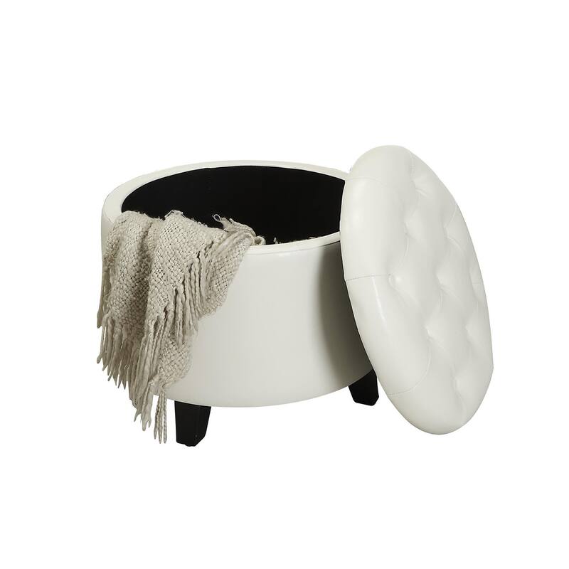 Convenience Concepts Designs4Comfort Round Storage Ottoman