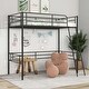 preview thumbnail 6 of 4, Twin Metal Loft Bed Frame w/ Ladder Loft Bed & Safety Guardrails