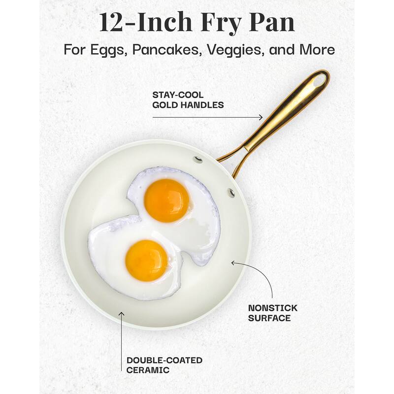 Gotham Steel Navy 12'' Ultra Nonstick Ceramic Fry Pan with Stay Cool Handle Cookware