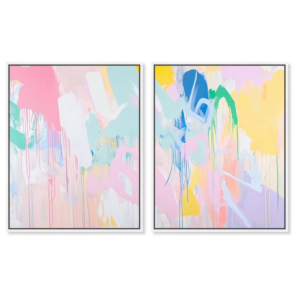 Joyful Drips Canvas Set of 2 by Art Remedy