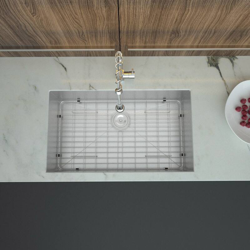 Undermount 16 Gauge Single Bowl Stainless Steel Kitchen Sink in Brushed Nickel - 32'' x 19'' x 9''