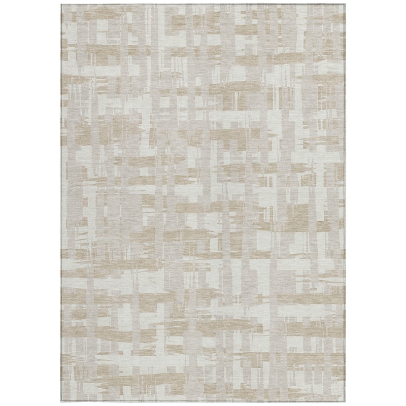 HomeRoots Striped Transitional Rectangle Outdoor Rug
