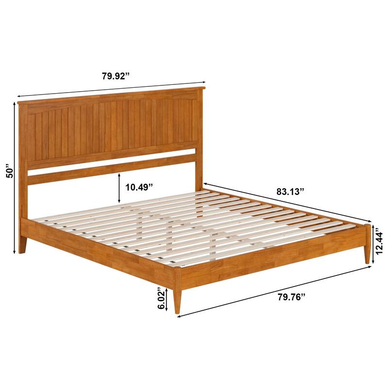 Naples Solid Wood Low Profile Platform Bed